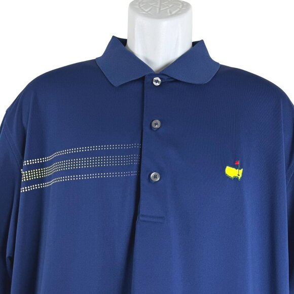 Masters Tech Polo Shirt Mens Large Blue Short Sleeve‎ Printed Golf TP-2966 - Picture 3 of 8